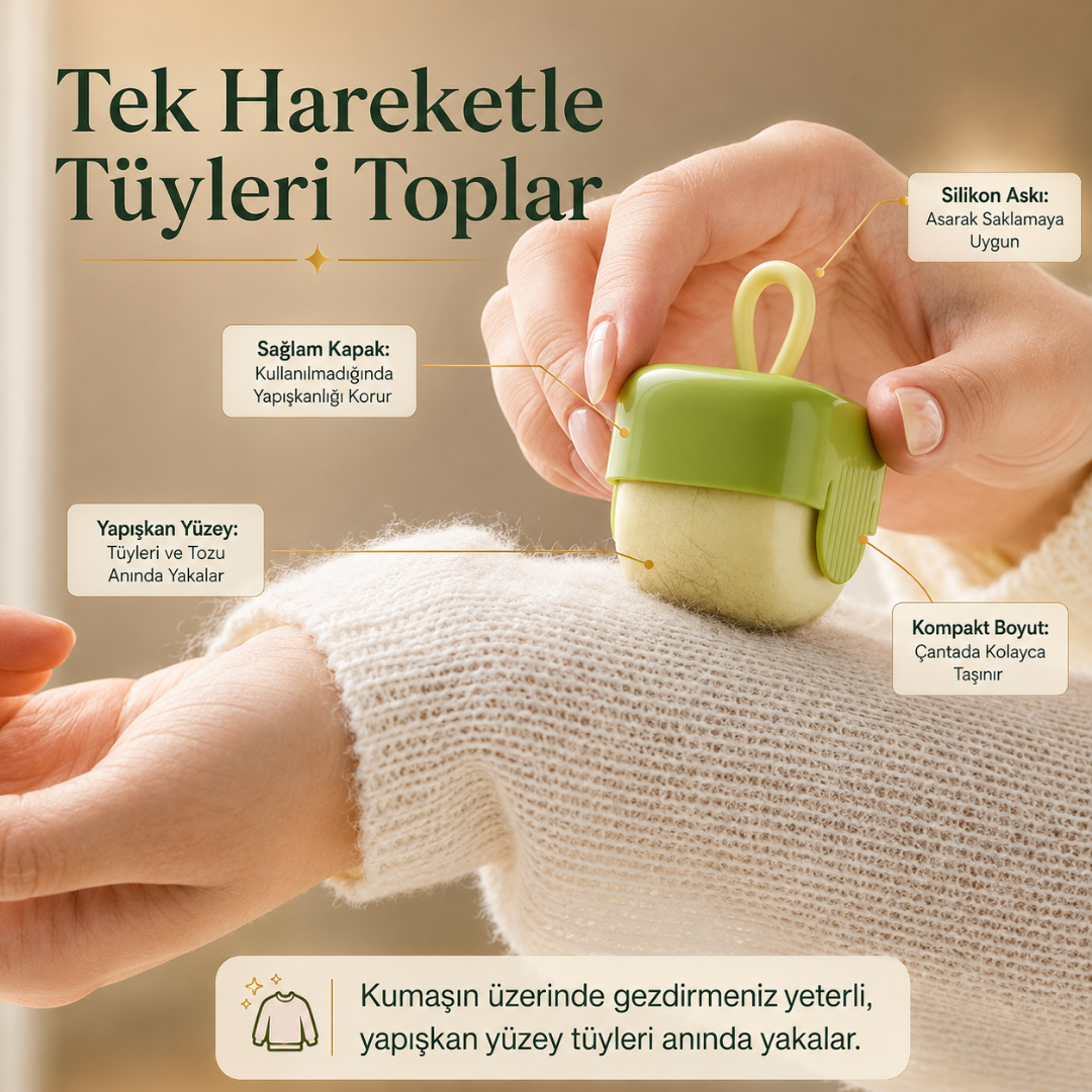Lenfian™ Tekrar Kullanılabilir - Mini Tüy ve Toz Temizleme Rulosu